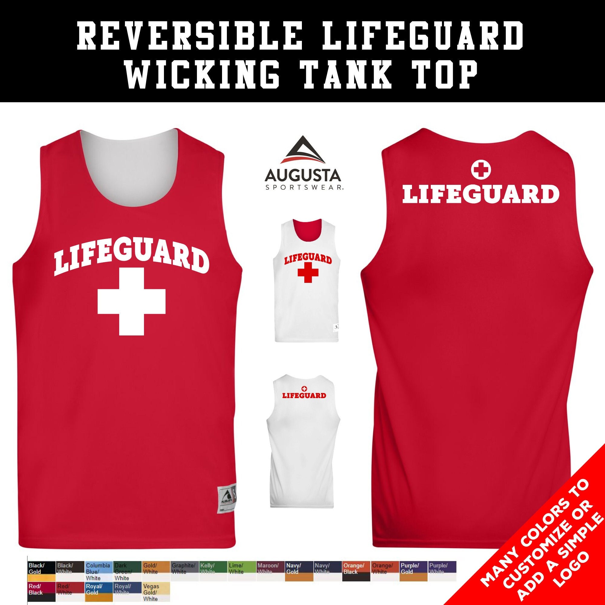 Theseus Opfattelse barrikade Custom Reversible Lifeguard Moisture Wicking Tank Top - Etsy