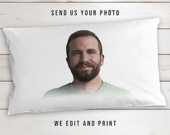 Personalisierter Fotokissenbezug: Personalisiertes Gesichtsgeschenk, Kissenbezug aus 100% Baumwolle, lustige Neuheit 2025