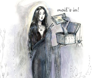 Gothic Morcia Addams Kunstdruck - Addams Family inspiriert, von Paulina Fae