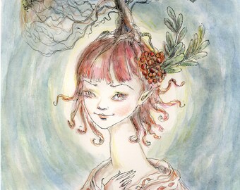 Tree Spirits Art Print – Nature Spirit Wall Art - Dryads