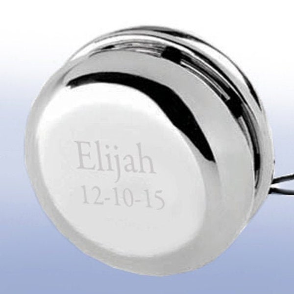 Engraved Silver Yoyo - Personalized Yo-Yo - Personalized Ring Bearer Gift - Wedding Party Gift - Fathers Day Gift - Corporate Gift