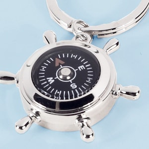 Captains Compass Key Chain - Personalized Travel Gift - Compass Key Chain