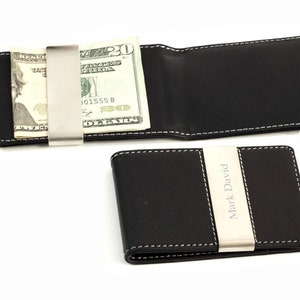 Cartera de cuero para hombre - Cartera personalizada con clip para billetes