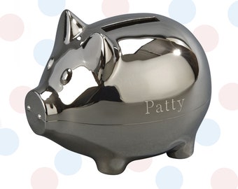 silver piggy bank for baby