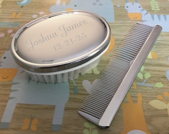 personalised brush and comb set