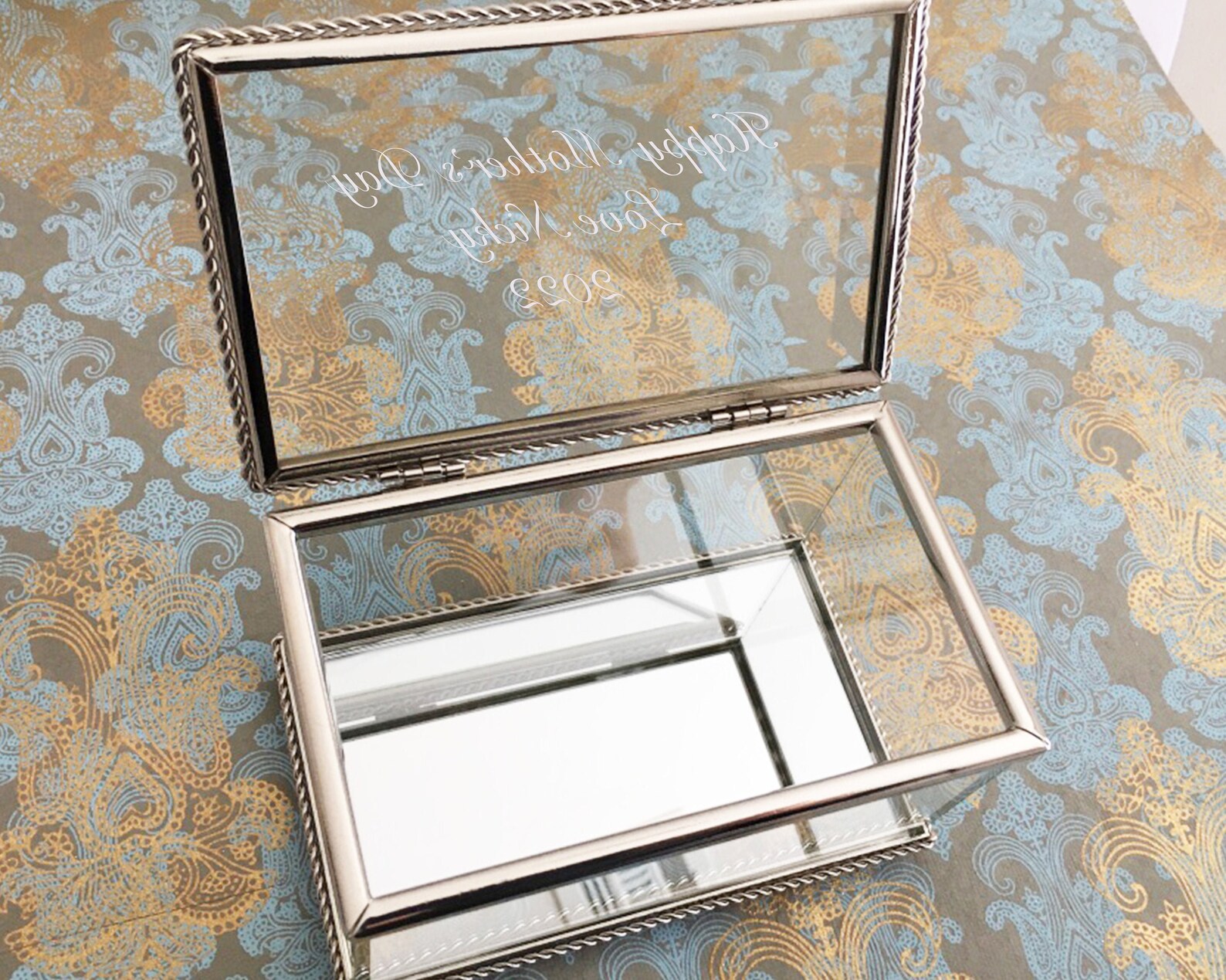 Glass Rectangular Jewelry Box Personalized Glass Jewelry Box Etsy