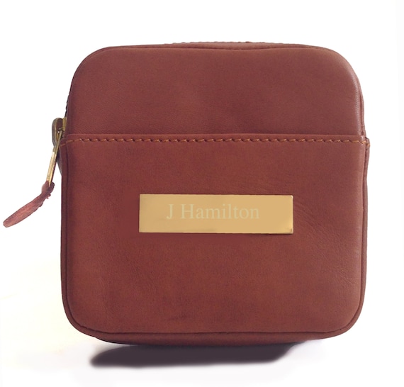 Personalized Leather Travel Pouch with Zipper Etsy