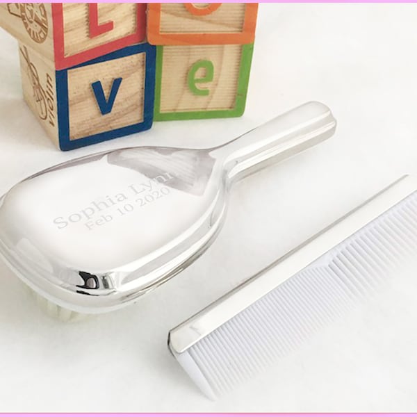 Girl's Baby Brush Set - Personalized Baby Comb & Brush Set - Baby Shower Gift - Baby Gift - Baby Shower - Gift for Baby - Baby Comb - Brush