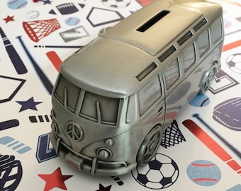 Mini Bus Coin Bank - Mini Van Coin Bank - VW Bus inspired Coin Bank - Child Coin Bank - Baby Shower Gift - New Baby Gift - Car Piggy Bank