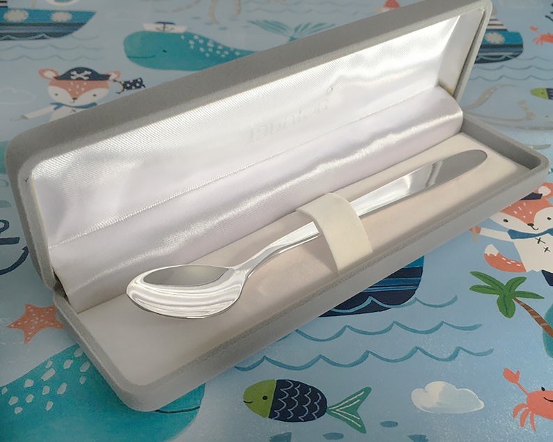 Personalized Baby Spoon Silver Tone Baby Spoon Baby Shower Etsy