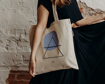 Air Sign Tote, Air Element Tote Bag, Tote Bag, Canvas Tote Bag, Reusable Tote, Shopping Tote, Gemini Tote, Libra Tote, Aquarius Tote