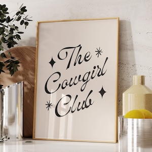 The Cowgirl Club, Cowgirl Poster, Retro Cowgirl, Cowgirl Print, Western Print, Cowgirl Wall Art, Western Wall Art, Vintage Western Print