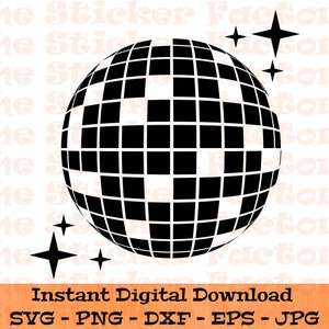 Disco Ball svg – Digital Download – SVG, DFX, PNG, Eps, Jpg included - Cutting File for Cricut, Mirror Ball, disco ball clipart