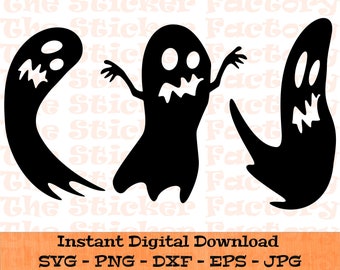 Ghosts svg – Digital Download – SVG, DFX, PNG, Eps, Jpg - Cutting Files for Cricut, Halloween Clip art - Spooky Ghost svg