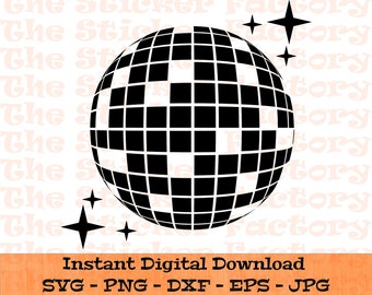 Disco Ball svg – Digital Download – SVG, DFX, PNG, Eps, Jpg included - Cutting File for Cricut, Mirror Ball, disco ball clipart