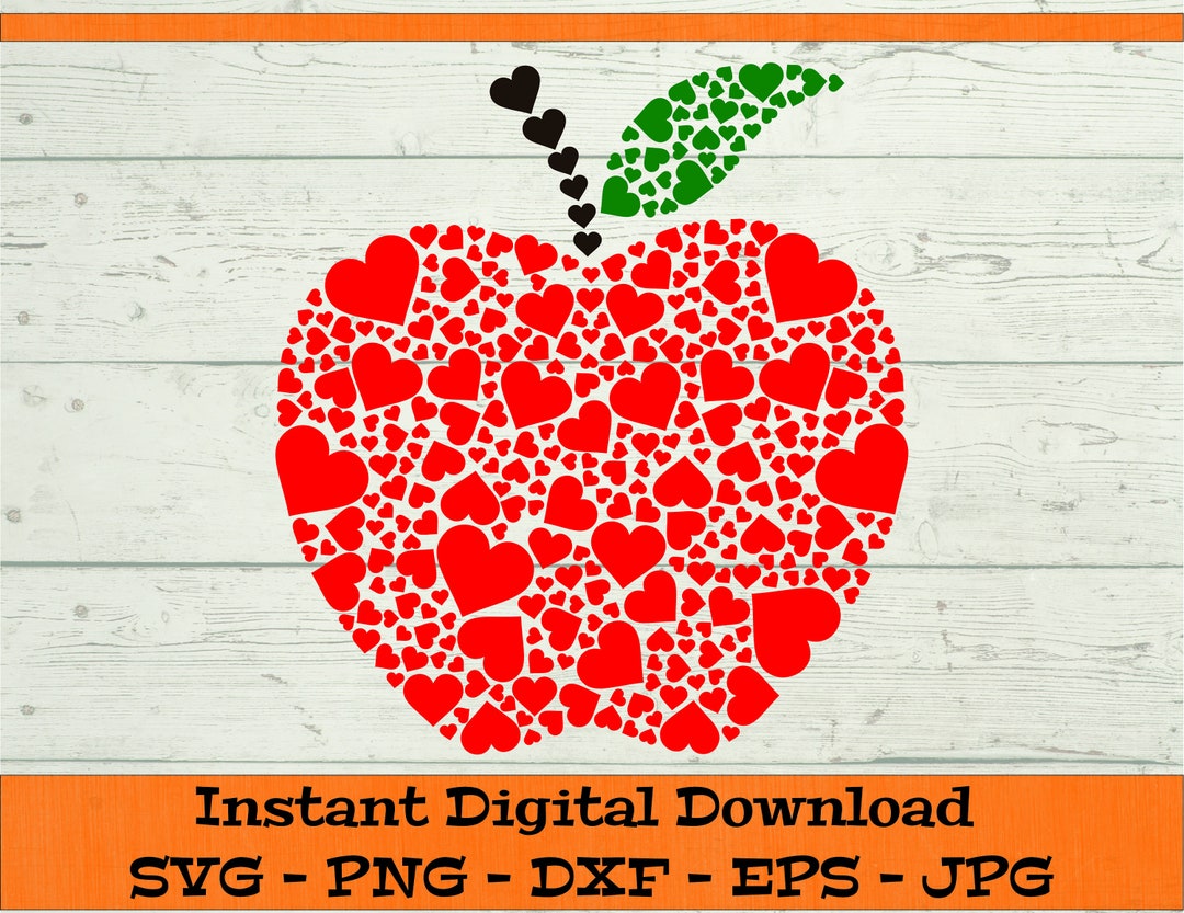 Apple Hearts SVG, Valentine's Day Svg - Digital Download - Teacher ...