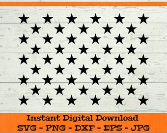 50 Stars svg American Flag Pattern – Digital Download – SVG, DFX, PNG, Eps, Jpg included - Cutting Files for Cricut, 50 stars Clip Art