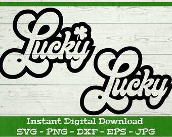 Retro Lucky SVG, St Patrick's Day svg - Descarga Digital - St Patrick's Day Shirt, Lucky Shirt Clipart File for Cricut svg dxf png eps jpg