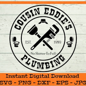 Plomería del primo Eddie SVG - Descarga digital - Camisa de Navidad Griswold svg, Archivo de imágenes prediseñadas de vacaciones de Navidad para Cricut dxf png eps jpg
