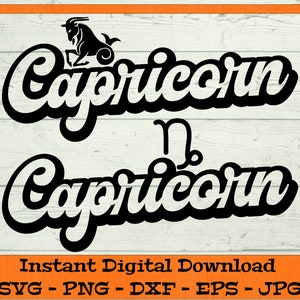 Steenbok Retro Bundel SVG - Digitale Download - Sterrenbeeld Shirt PNG, Astrologie Verjaardagscadeau, Clipart voor Cricut svg dxf png eps jpg