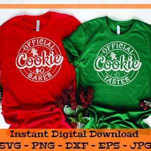 Offizielle Cookie Baker Taster Bundle SVG - digitaler Download - Familie Weihnachten Shirt PNG, Cookie Clipart Datei für Cricut svg dxf png eps jpg