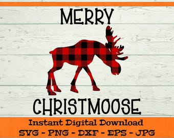 Merry Christmoose SVG - Digital Download - Funny Christmas Moose Shirt PNG, Christmas Holiday Clipart File for Cricut svg dxf png eps jpg