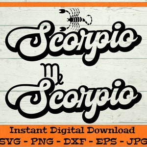 Skorpion Retro Bundle SVG - digitaler Download - Sternzeichen Shirt PNG, Astrologie Geburtstag Geschenk astrologische Clipart für Cricut dxf png eps jpg