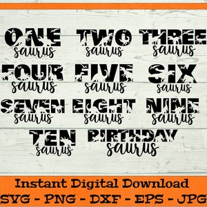 Birthday Saurus Bundle - Digital Download - Dinosaur Birthday Shirt PNG, Family Saurus, Birthday T-rex Clipart Cricut svg dxf png eps jpg