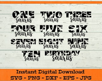 Birthday Saurus Bundle - Digital Download - Dinosaur Birthday Shirt PNG, Family Saurus, Birthday T-rex Clipart Cricut svg dxf png eps jpg