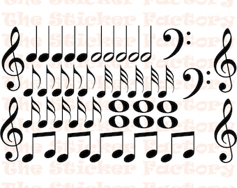 Music Notes svg – Digital Download – SVG, DFX, PNG, Eps, Jpg included - Musical svg Cutting files for Cricut, Music Notes Clipart