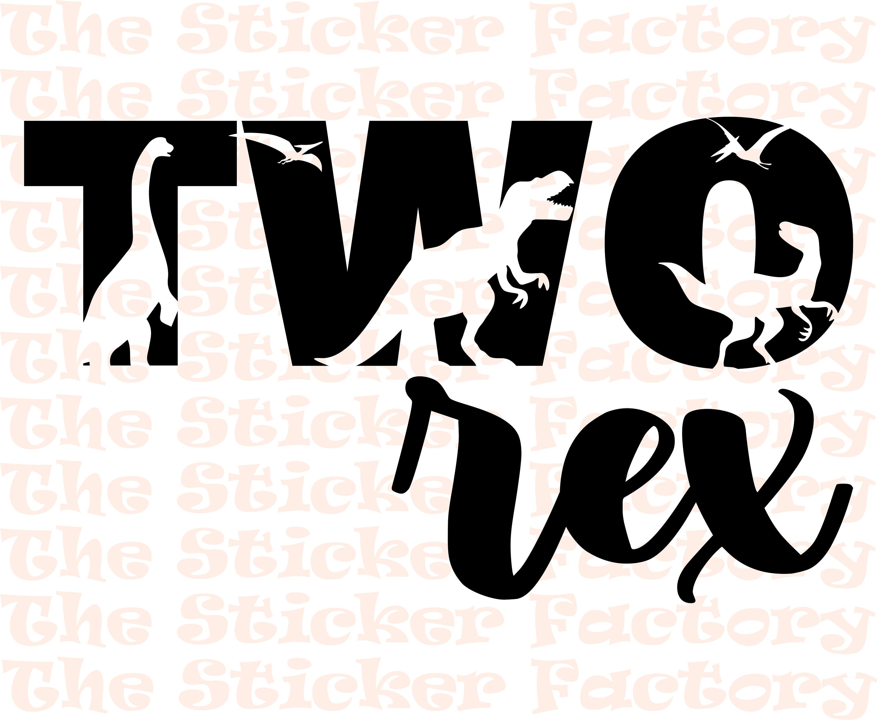 Two Rex SVG Dinosaur Birthday - Digital Download - Second 2nd Birthday ...