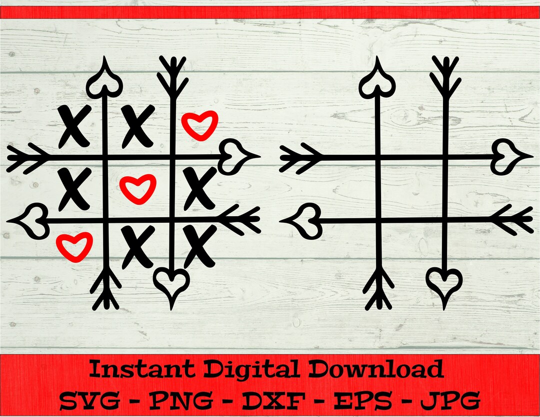 Tic Tac Toe Svg, Valentines Day Svg - Digital Download - Valentines ...