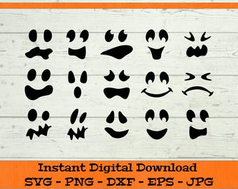 Geist Gesicht svg Bundle – Digitaler Download – SVG, DFX, PNG, Eps, Jpg - Schneidedatei für Cricut, Halloween svg, Geist svg, Geist Clipart