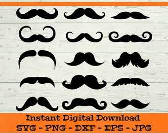 Bigote SVG Bundle - Descarga Digital - Bigote prediseñado, Cinco de mayo SVG, Bigote Clipart para máquinas cortadoras - svg dxf png eps jpg