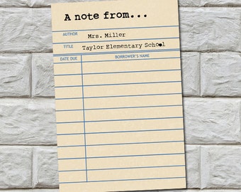 library cards etsy