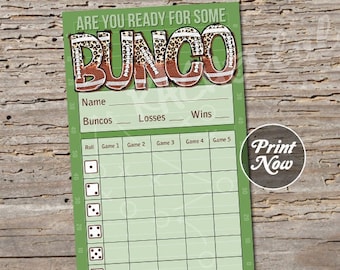 Football Bunco score card sheet, Fall leopard bunko party, Scorecard, Super bowl, Sports, Coed, College NFL, Printable, Instant download