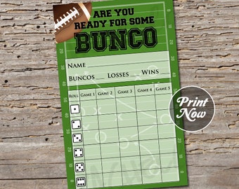 Football Bunco score card sheet, Fall bunko party, Scorecard, Super bowl, Sports Men, Coed Women, College NFL, Printable, Instant download