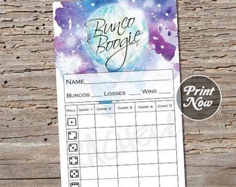 70s Disco bunco score card, Score sheet, Bunko Boogie party, scorecard, Girls night group, Printable template, Instant digital download