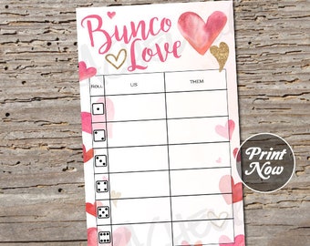 Valentine Bunko Score Sheets - Etsy