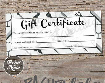 Christmas Ornament Hair Salon Printable Gift Certificate Etsy