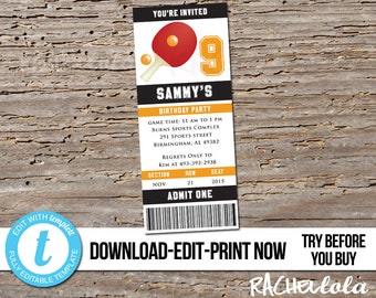 Ping Pong Invitation Etsy