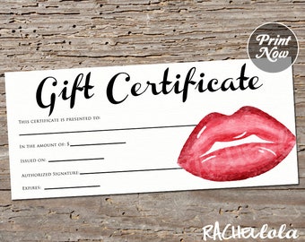 salon gift certificate template etsy