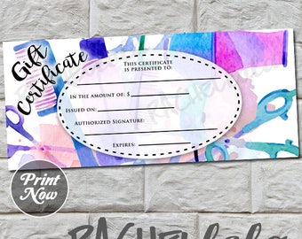 Printable Christmas Hair Salon Gift Certificate Template Hair Etsy