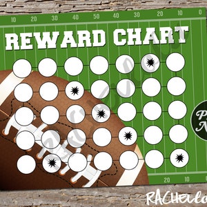 Football Sport Reward Chart for kids, Printable instant digital download, Toddler potty training chart Children sticker behavior Chore chart