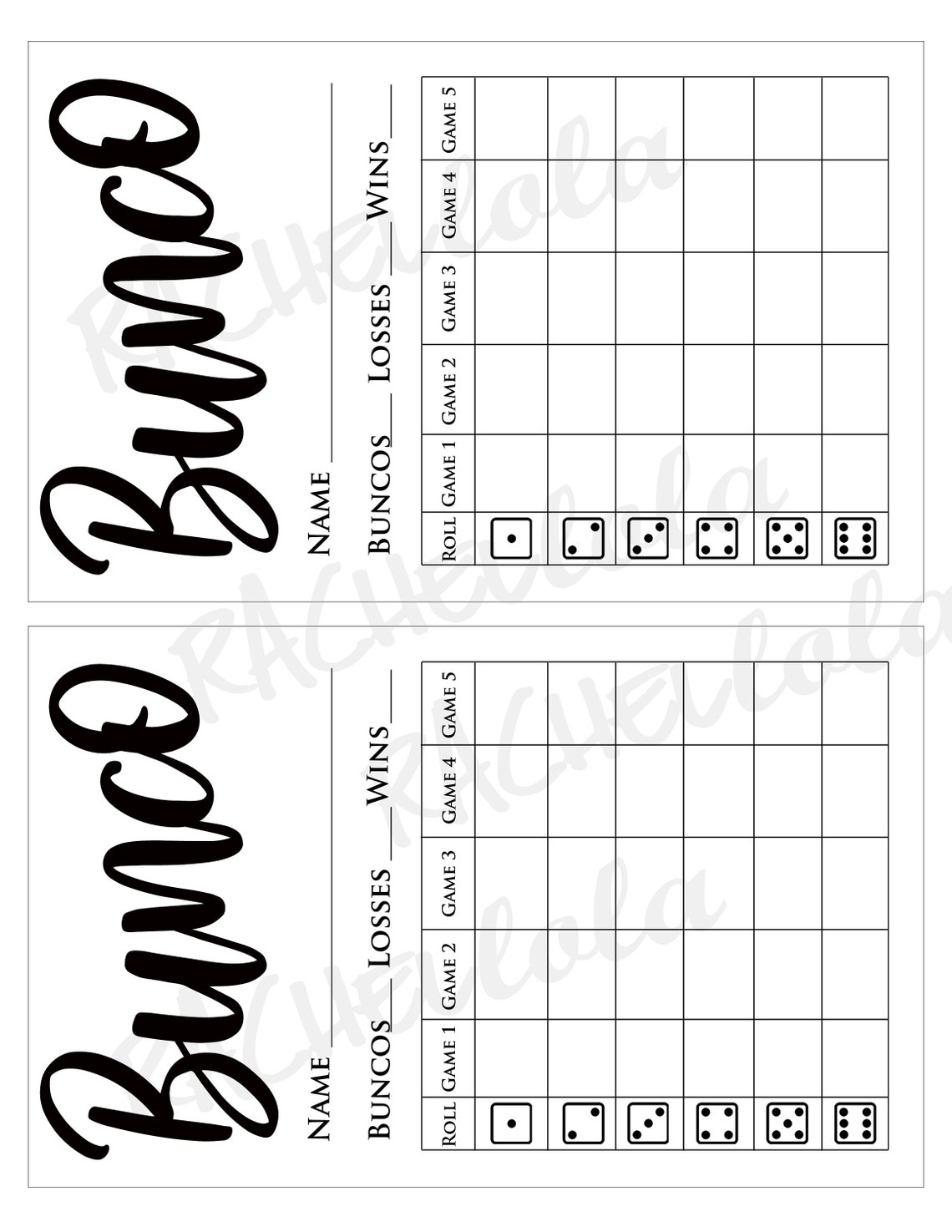 Bunco Score Card Score Sheet Bunko Party Scorecard Summer Etsy Bunco Score Card Score Sheet Bunko Party Scorecard Summer Etsy