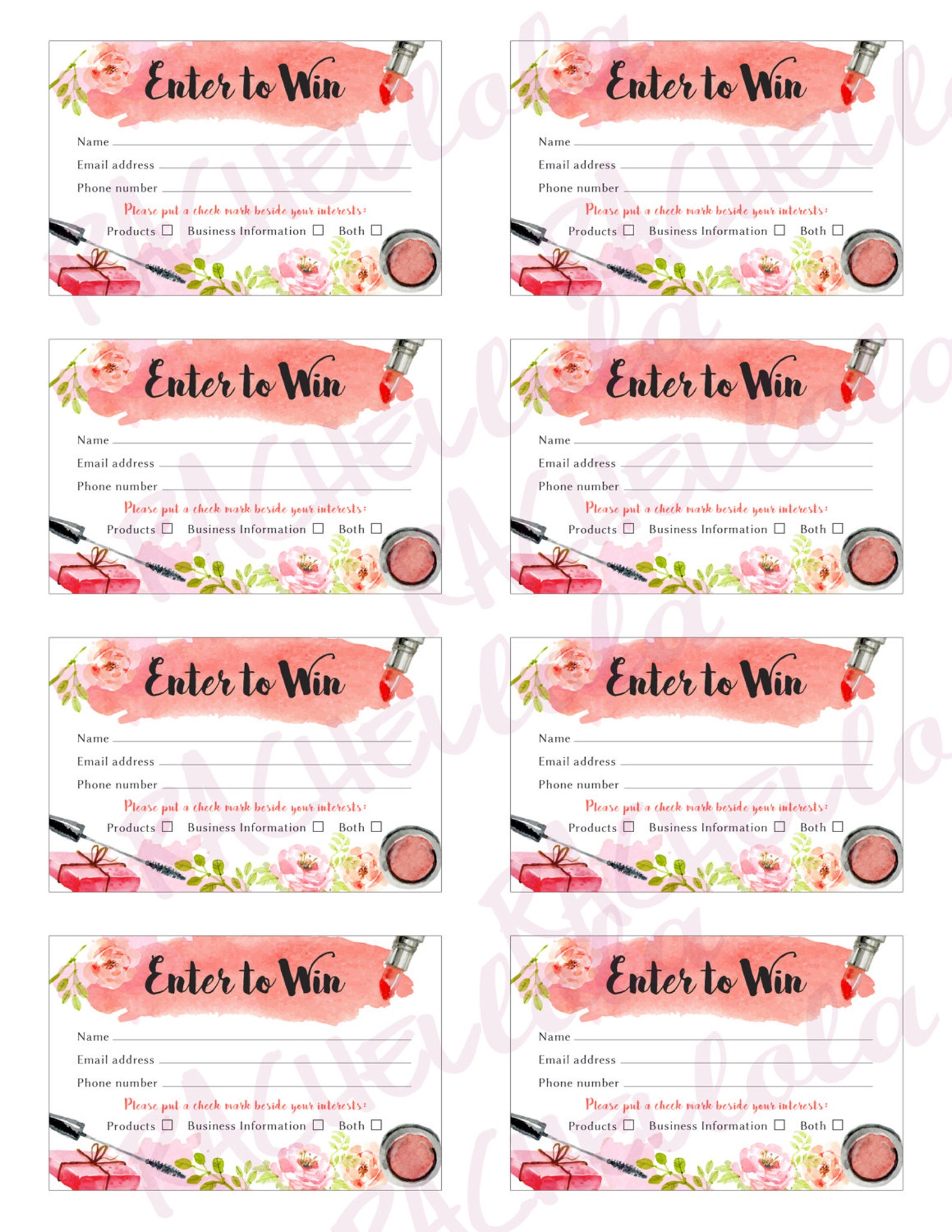 Printable Raffle Ticket Door Prize Entry Form Template Enter | Etsy