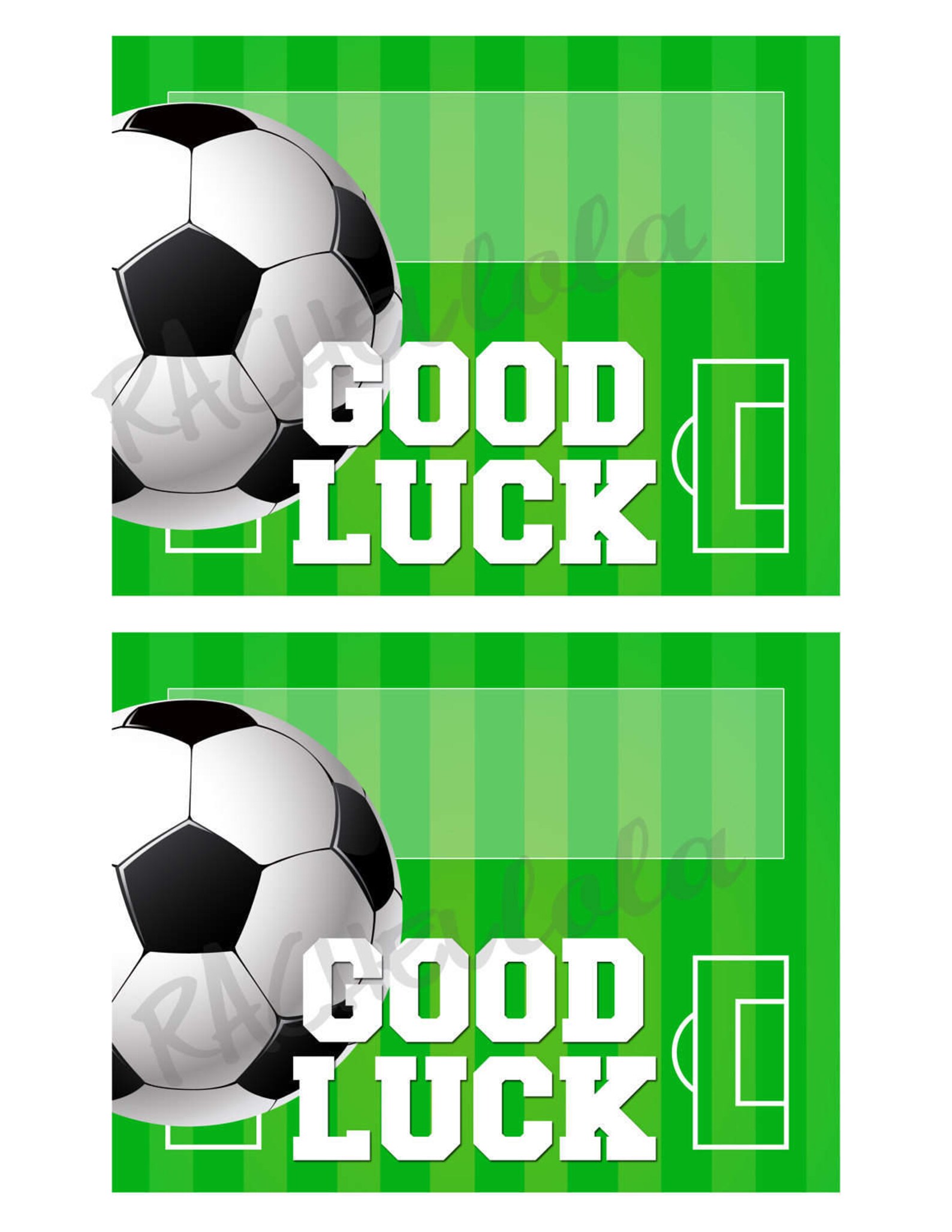 Soccer Good Luck Favor Bag Printable Team Player Party Etsy