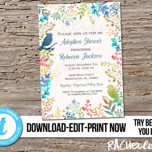 Editable Adoption Shower Invitation Printable Digital - Etsy
