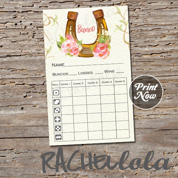 Kentucky Derby Bunco Score Card Score Sheet May Bunko Party Scorecard April Spring Printable Instant Download Horseshoe Horse By Rachellola Catch My Party