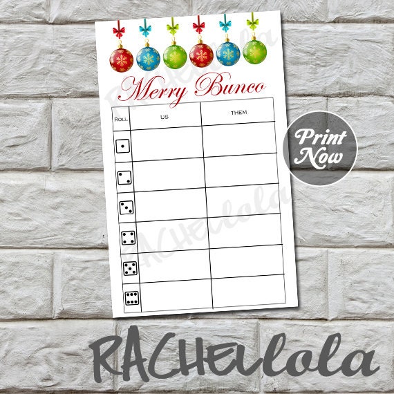 Christmas ornament Bunco, Table tally sheets, us them tally cards ...